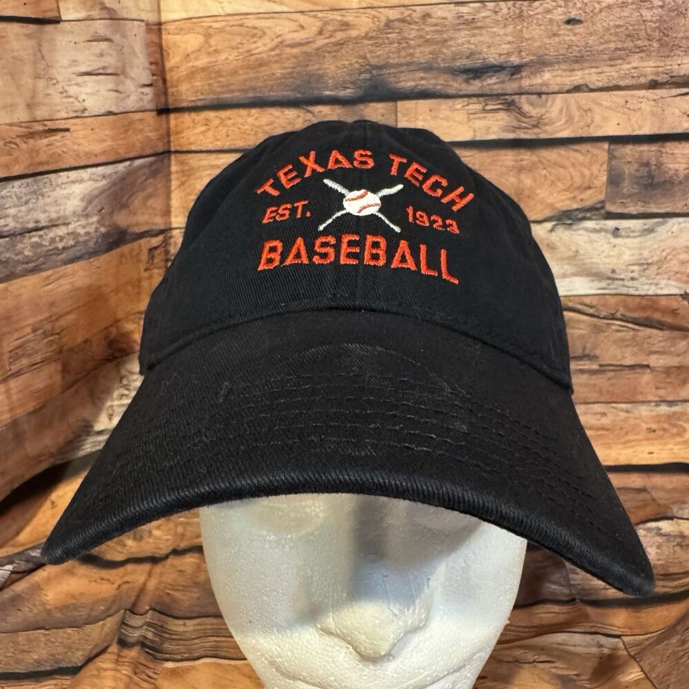 Texas Tech Red Raiders Baseball Cap Hat Black Legacy Cross Bats Adjustable NCAA